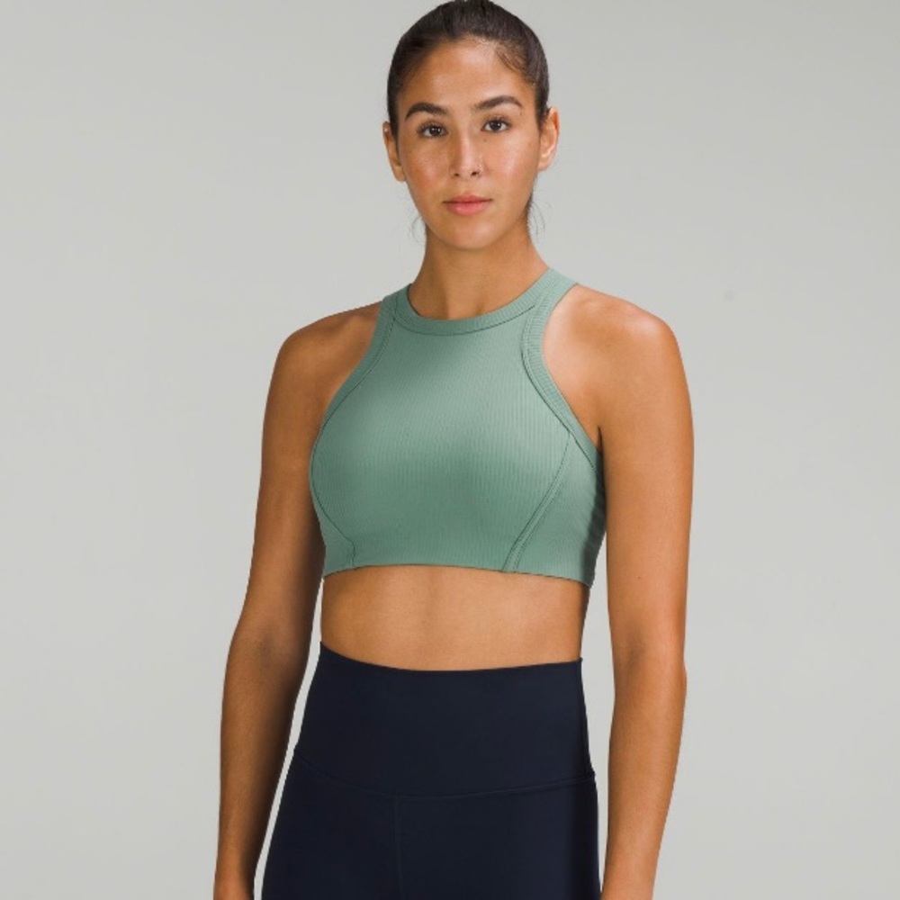 lululemon athletica tidewater teal high neck sports bra